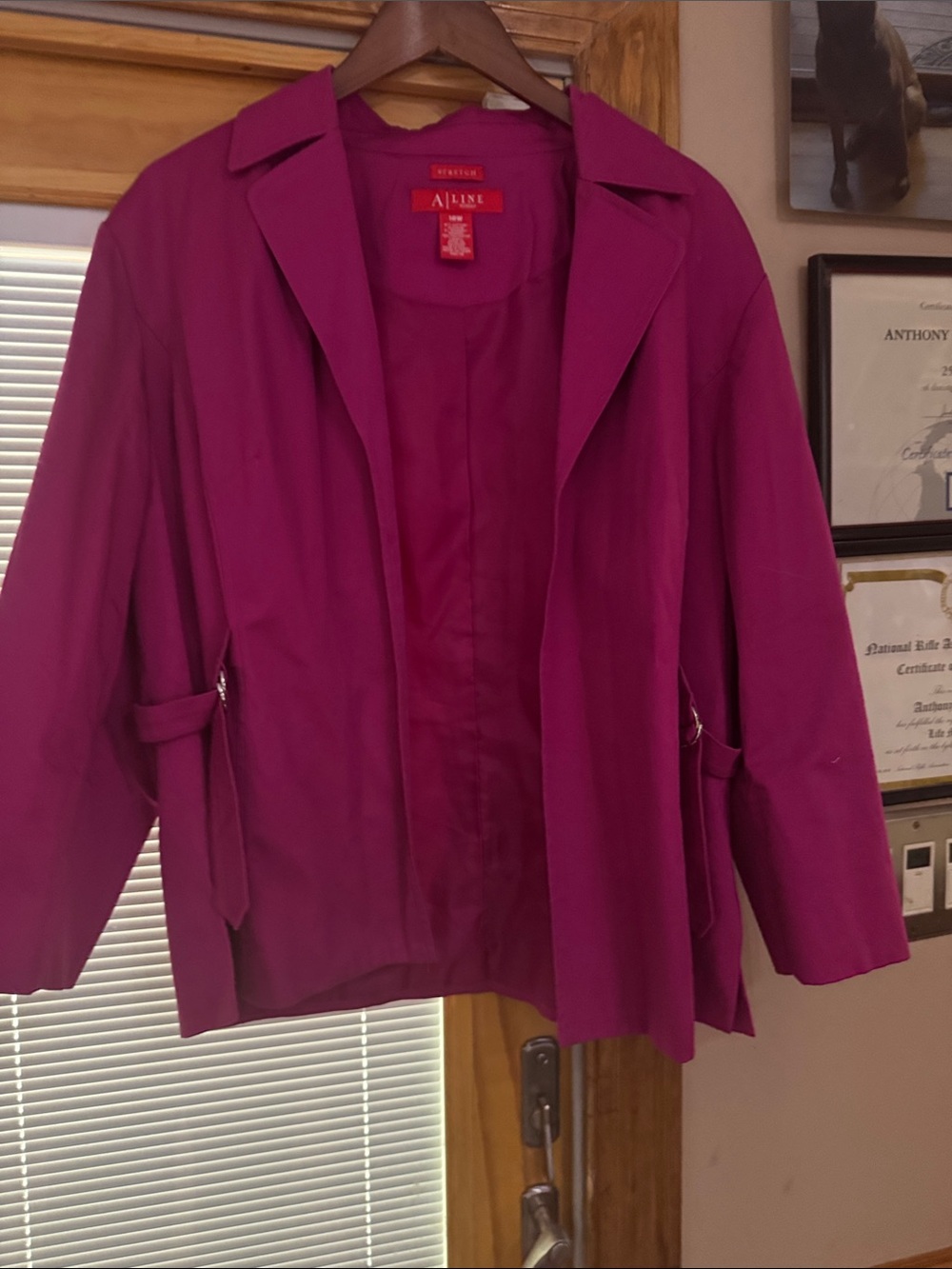 Women's Magenta Open Front Jacket